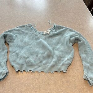 Jessica Simpson Teal Knit Cropped Sweater
